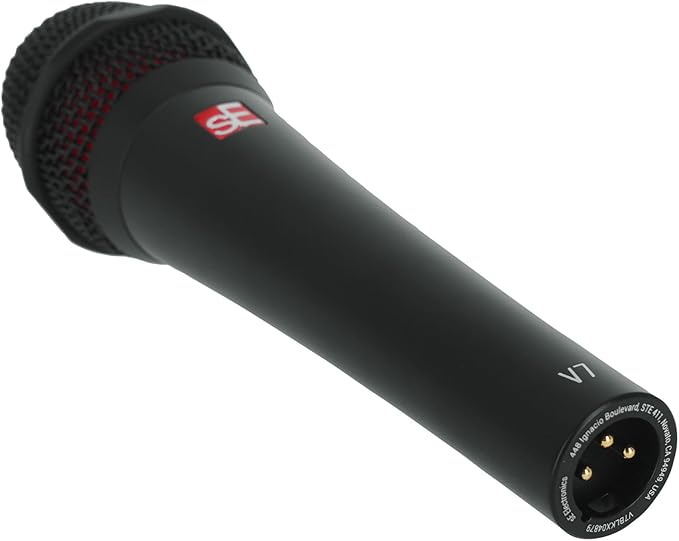 Audiosavings Bundle: Se Electronics V7 Black All-Metal Handheld Dynamic Microphone Supercardioid Mic Bundle with Free Rockville RPB2-BLACK Handheld Wireless Bluetooth Speaker Great Sound (2 Items)