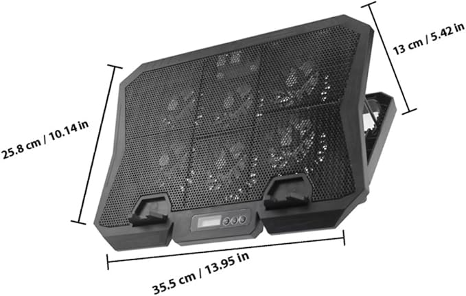Operitacx Laptop Cooling Pad 15.6-inch Silent Cooling Stand with Adjustable Speed Fans and Blue LED for Gaming and Office Laptops