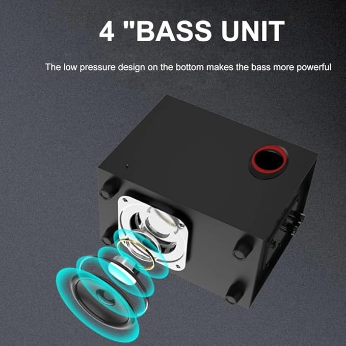 Desktop Computer Speaker Powered Super Bass Subwoofer 3.5mm Wired Dust-Proof Soundbox Home Speakers