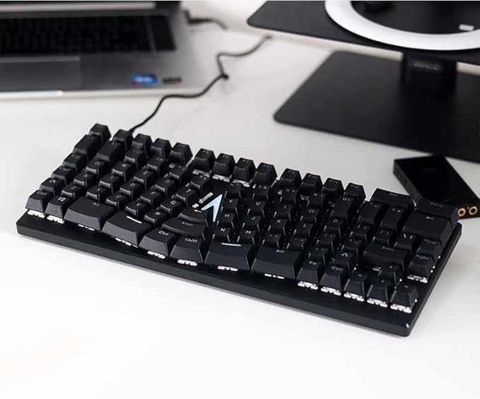 Maketheone Ergonomic Mechanical Gaming Keyboard X-Bows Butterfly Layout Mech Keebs USB-C Wired 80% Ergo KB with 86 Keys White Backlit for Desktop Computer PC (Lite Gateron Black Switches)