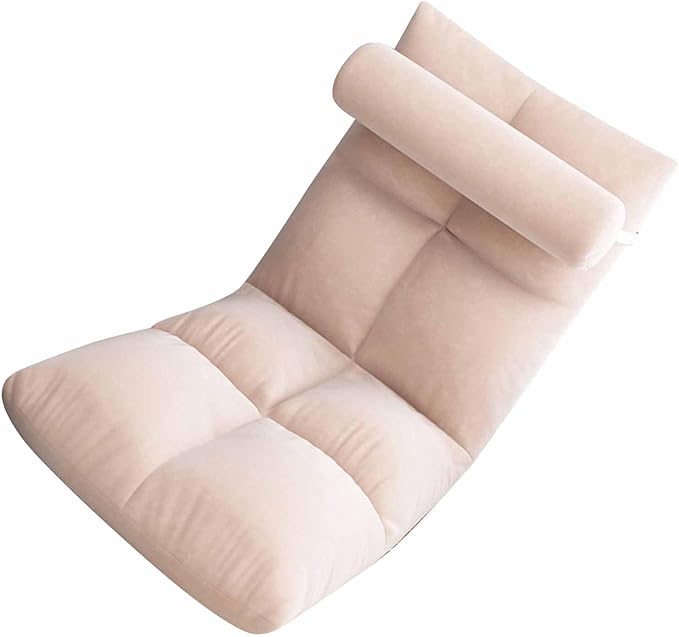 Zerodis Adjustable Backrest Floor Chair Heavy Duty Metal Frame Sofa Chair Soft and Thick Flannel Gaming Chair Suitable for Napping Reading Gaming and Meditation ()