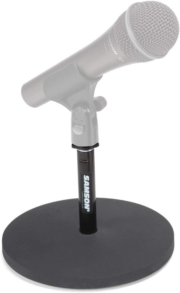 Samson Q9x Dynamic Broadcast Mic for Podcasting Streaming and Studio Recording Black &amp MD5 Desktop Microphone Stand