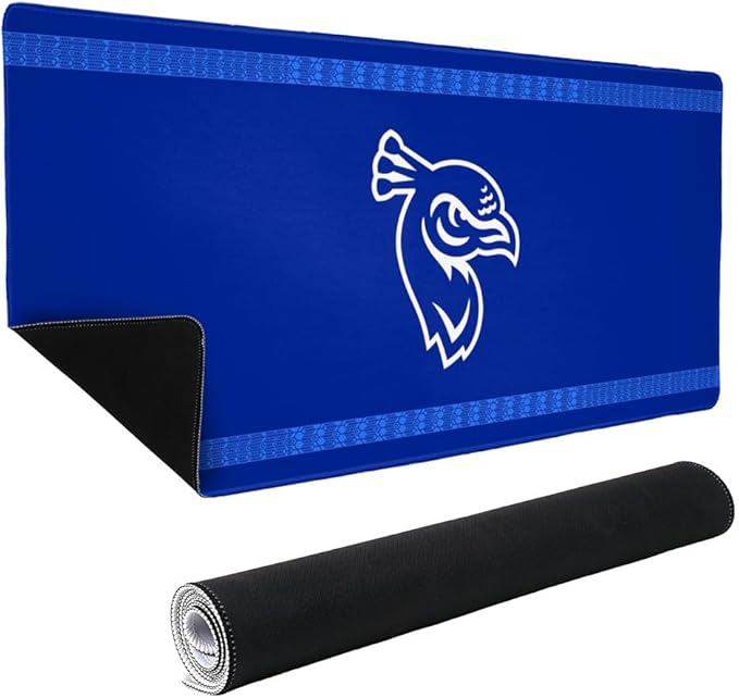 Saint Peters University Peacocks Primary Logo Stripes Large Gaming Mouse Pad Desk Mat with Stitched Edges Non-Slip Base for Gamer Home and Office 31.5 x 15.7