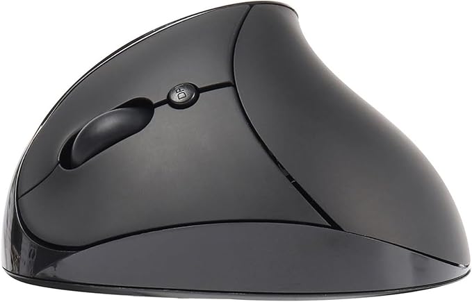 CHUYI Left-Handed Mouse Ergonomic Vertical Rechargeable Wireless Mouse 6 Buttons Optical and Portable Wireless Office Mice with USB Receiver for PC Computer Laptop (Black)