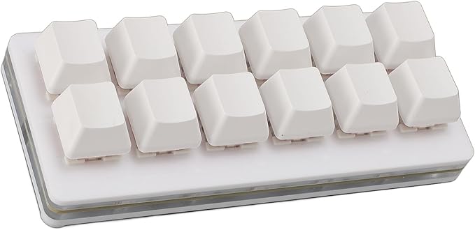 CCYLEZ Mechanical Gaming Keyboard 12 Key Gaming Keyboard Hot Swappable Red Switch Programmable for PC (White)