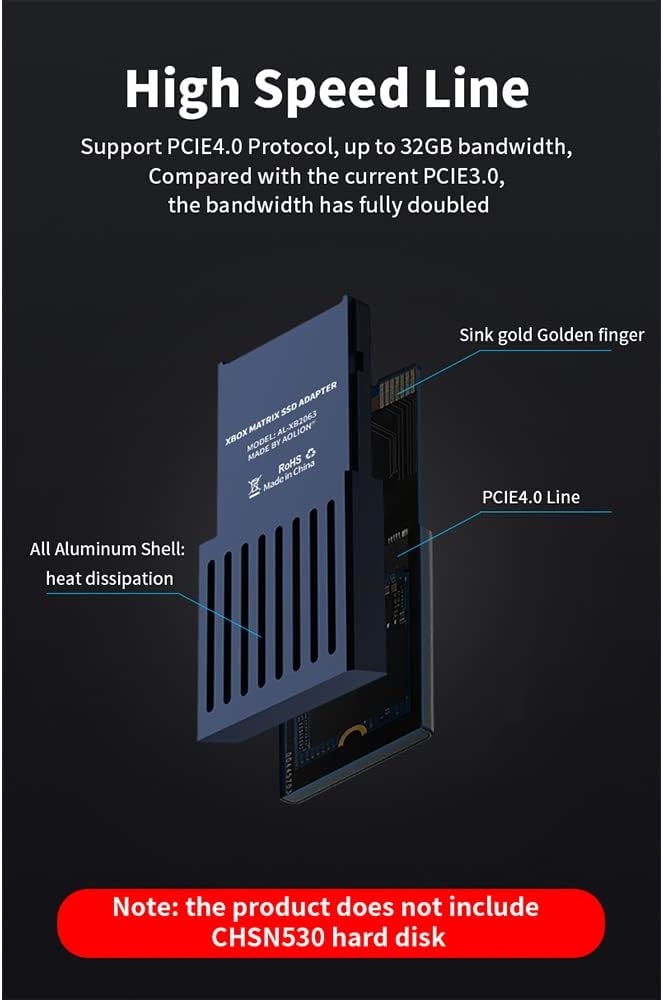 External Hard Drive Conversion Box for /S Host M.2 Hard Drive Expansion Card Box for CHSN530 1TB Hard Disk 500208020