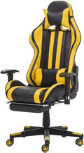 Computer Gaming Chair with Footrest Game Seat Internet Cafe Racing Competitive Office Computer Chair Home Recliner Adjustable Chair Headrest and Lumbar Support E-Sports Swivel ChairYellow