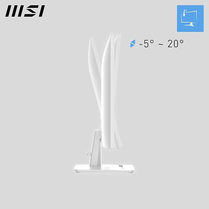 msi PRO MP275W E2 27-inch IPS 1920 x 1080 (FHD) Gaming Office Monitor 120Hz Free-Sync HDMI DisplayPort VGA Port VESA Mountable Tilt Speaker 4-Side Slim Bezel 1ms White