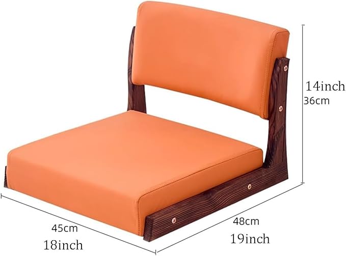 ELEFOCUS Japanese Floor Chair with Back Support Tatami Chair with Cushion Portable Japanese Legless Seats Meditation Seat(Green a)