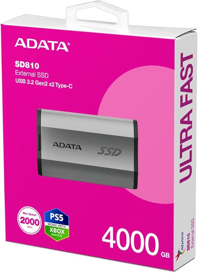 SD810 4 TB Externe SSD (silber USB-C 3.2 Gen 2x2 (20 Gbit/s))