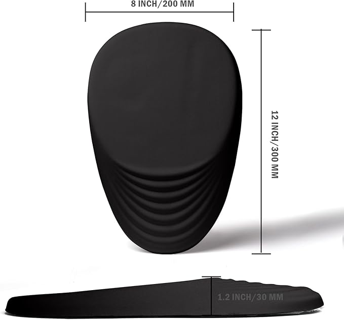 Black Ergonomic Mouse Pad Wrist Support Mouse Pad with Wrist Rest Memory Foam Massage Design &amp Non-Slip PU Base Cute MousePads for Pain Relief Desk Office Home