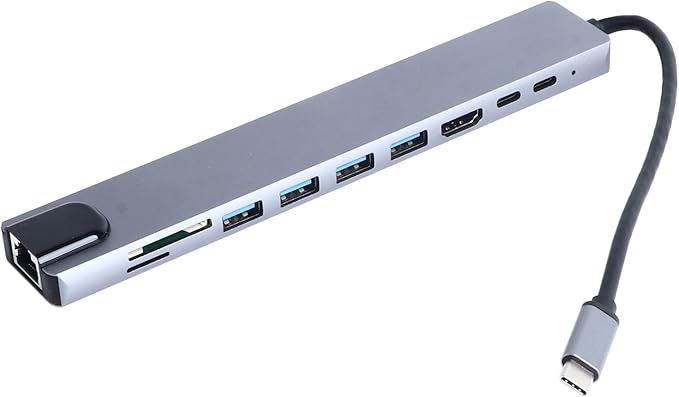 USB C Docking Station Multiport Aluminum Alloy Hub 100W Fast Charging PD 3.0 4K HDMI USB C Dock with Ethernet Port High Speed Data Transfer for Laptop Pro Air