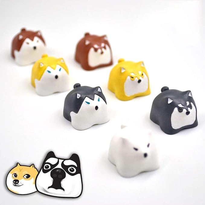 Costom Resin Dog Keycaps for Cherry Mx Switch Mechanical Gaming Keyboard Colorful Husky Samoyed Alaska 1 Pc