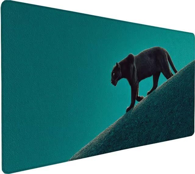 Mouse Pad XXL Leopard Animal Gaming Mousepad 31.5x11.8x0.12 inch Mousepad with Stitched Edgeswith Non-Slip Rubber Base Improved Precision and Speed Waterproof Protector Desk Accessories Gifts 0-7274