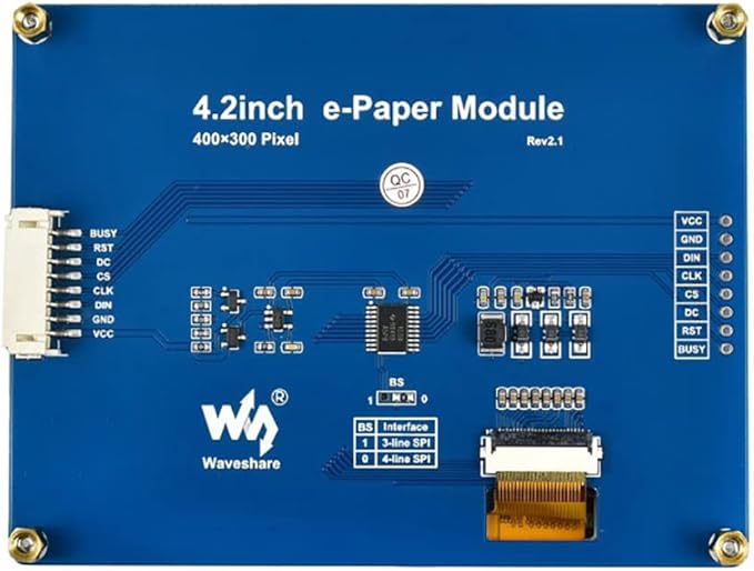 4.2inch E-Ink Display E-Paper Screen Module for Raspberry Pi 4B+ 4B 3B+ 3B 2B+ Zero W WH 2 W Jetson Nano SPI Interface 400x300 Resolution