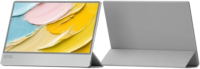 SOTSU UltraSlim 12.5 Portable Monitor | Ultra-Thin Lightweight Aluminum Design | FHD 1920x1080 IPS | 5W Power Efficient | Glass Cover | Compatible with Laptop Phone &amp DeX | Travel &amp Remote W