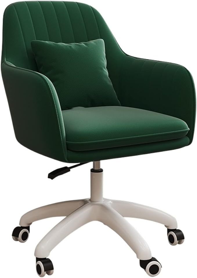 Adjustable Office Computer Chair with Armrest Office Chairs Furniture Swivel Computer Chair Creative Pink Gaming(Green-White)