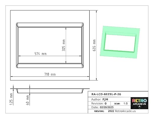 26 inch LCD Plastic Monitor Bezel for Arcade Game Monitors