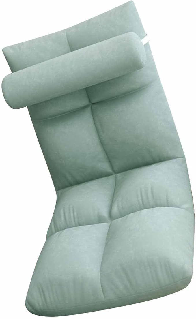 Zerodis Adjustable Backrest Floor Chair Heavy Duty Metal Frame Sofa Chair Soft and Thick Flannel Gaming Chair Suitable for Napping Reading Gaming and Meditation (Peacock Blue)
