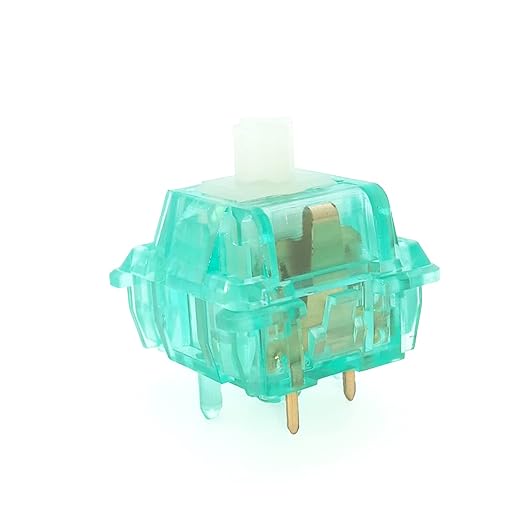 Tecsee Ice Mint Switches for Mechanical Gaming Keyboards PC UPE Linear stem | Standard 68g Gold Spring | Plate Mounted | SMD 5 Pin RGB Switches for Backlit Keyboard (Linear/35PCS)