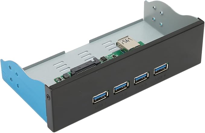 Zopsc 5.25in 4 USB 3.1 Front Panel Hub Aluminum Durabl10Gbps High Speed Front Panel USB Hub for Computer Desktop for Notebook for Laptop Compatible with 7/8/10