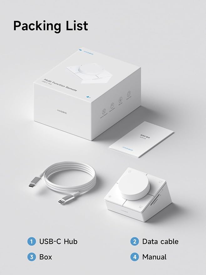 Hagibis Knob USB C Hub with Shortcut Buttons RGB Type-C Docking Station with 4K@60Hz HDMI 100W PD 5Gbps USB-C 2 USB3.0 2.5G RJ45 AUX SD3.0 Micro SD3.0 for MacBook iPad Pro Laptop (White 2.5G)