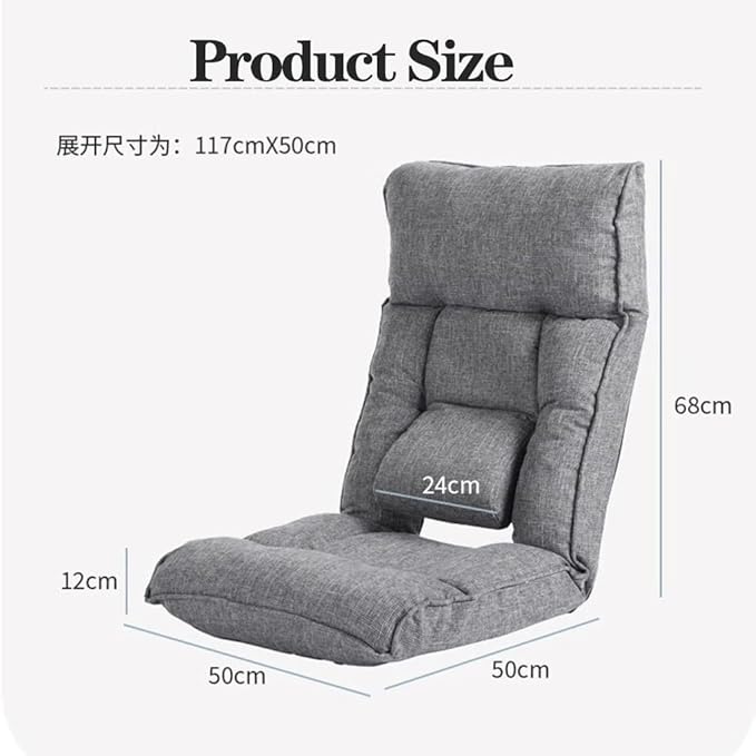 ELEFOCUS Folding Indoor Chaise Lounge Sofa Chair with Lumbar Support - Comfy Recliner Sleeper for Bedroom Gaming Working(Brown)