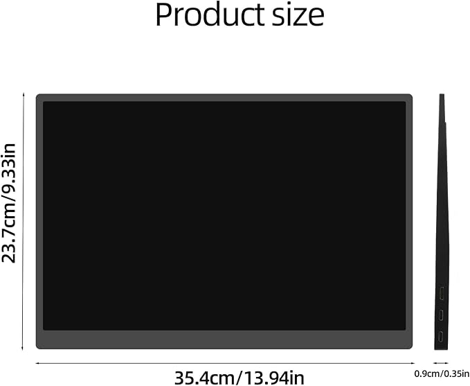 Portable Monitor 16inch 2K QHD USB-C HDMI Computer Display IPS HDR Dual Speakers for Laptop PC Mac Phone PS4/5 Xbox Switch