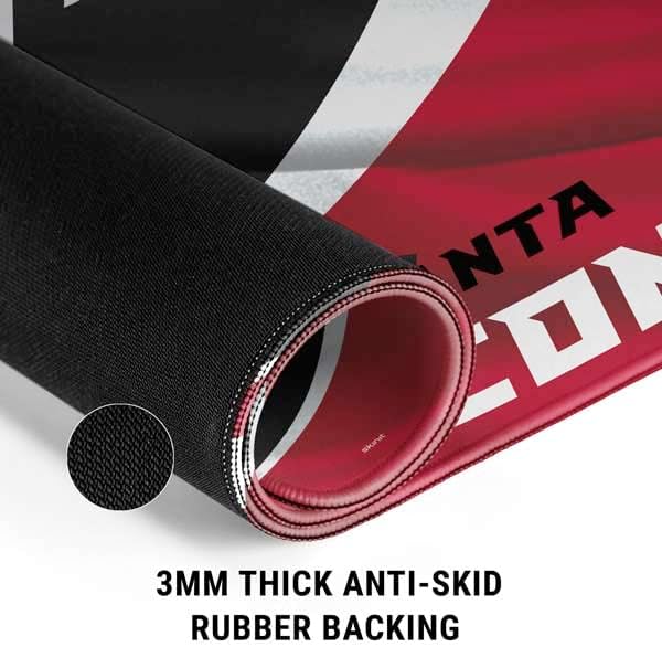 Skinit Medium Gaming Mouse Pad - Officially Licensed Atlanta Falcons Design with Stitched Edges Waterproof Non-Slip Rubber Base Desk Mat for Keyboard &amp Mouse 17.7 x 15.75 inches