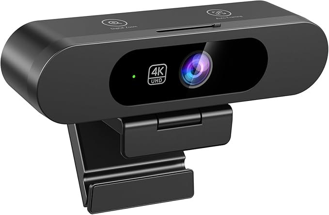 4K Webcam for PC AI Auto Framing Picture-in-Picture USB Webcam with 2x Noise Reducing Mics Auto Light Correction 5X Zoom 92°FOV Plug and Play Ideal for High-end Meeting Video Calling