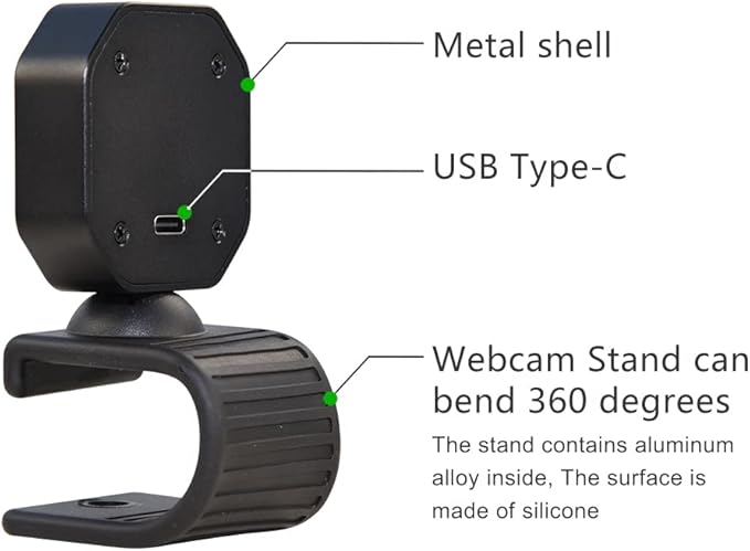MOKOSE HD Live Streaming Webcam USB Autofocus for Desktop and Laptop 2560x1440P / 1080P 30FPS UVC Free Drive Video Calling Computer Camera Compatible Windows Mac OS X Linux