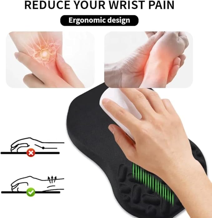 3-in-1 Ergonomic Mouse Pad Set with Keyboard Wrist Rest Support &amp Cable Organizer – Memory Foam for Carpal Tunnel &amp Pain Relief Non-Slip Base – Ideal for Office &amp Gaming – Gift Box – Blac
