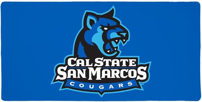 California State University San Marcos Cougars Primary Logo Large Gaming Mouse Pad Desk Mat with Stitched Edges Non-Slip Base for Gamer Home and Office 31.5 x 15.7