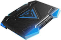 Upgrade Your Setup with This 17.3-inch Foldable Laptop Cooling Stand Featuring 5 high-Speed Fans Adjustable Ergonomic Design and Portable Cooling for Gaming or Work. Sleek Black &amp Blue Finish.
