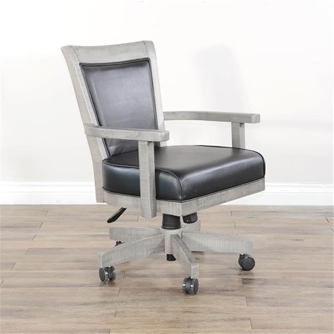 Sunny Designs Doe Valley Caster Poker Game Chair (Alpine Grey)