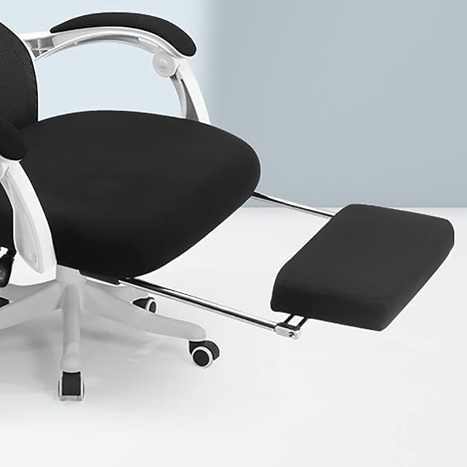 Professional Game Chair Mesh Backrest with a Hidden Leg Drag with Age Armrest with 155 Degree Inclination Game or Office (Grey Without Footrest 1)