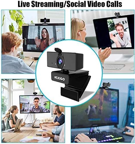NexiGo 1080P Business Webcam Kits N660 HD Web Camera with Microphone and Privacy Cover Software Control Enhanced Video Conference Lighting Kit with Webcam Style Clip for Zoom/Skype/Teams