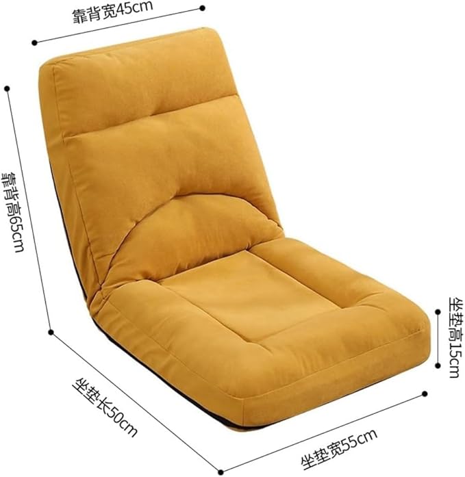 ELEFOCUS Adjustable Lazy Sofa Couch - Folding Floor Gaming Chair with 5 Positions Padded Sleeper Bed for Adults Recliner Sofa Chair(Gray-1)