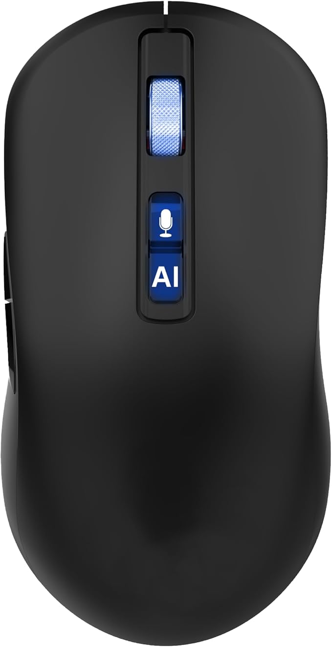 AI Wireless Mouse with Translation for PC Laptop: Hands-free typing- ChatGPT Bluetooth Mouse Voice AI Ergonomic Multi-Translate One Tap Google USB Rechargeable High-Performance Office Device