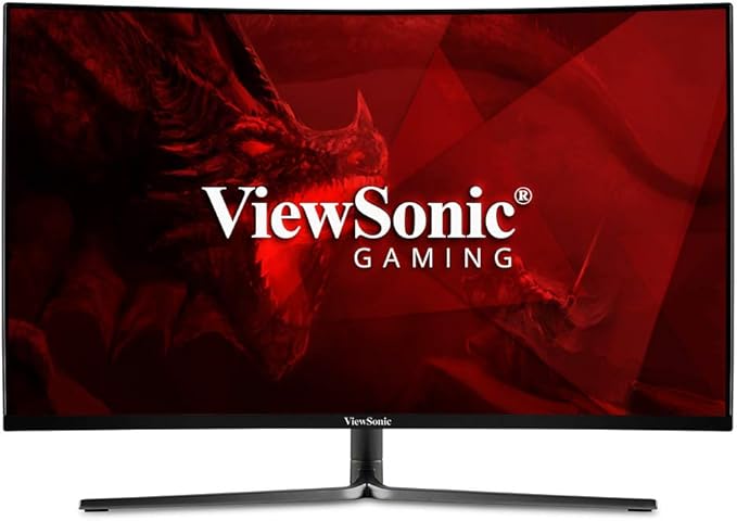 ViewSonic VX3258-PC-MHD 32 Inch 1080p Curved 165Hz 1ms Gaming Monitor with FreeSync Premium Eye Care HDMI and Display Port