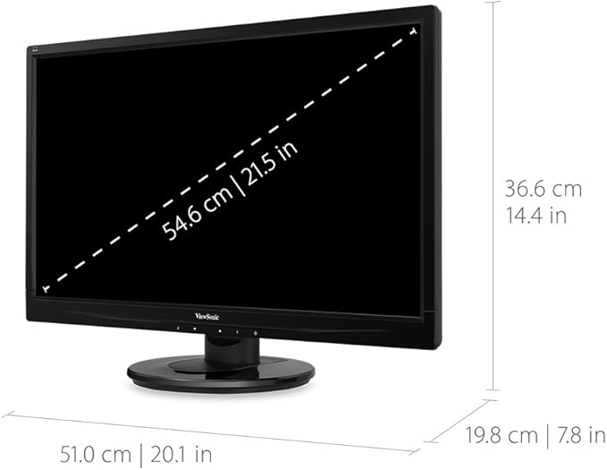 ViewSonic VA2246MH-LED 22 Inch Full HD 1080p LED Monitor with HDMI and VGA Inputs for Home and Office Black