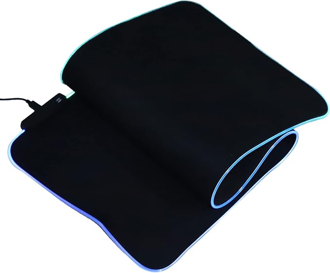 RGB LED Pad with USB Interface Thicken Rubber Gaming Mat 7 Color Breathing n Slip PC Laptop Notebook Computer
