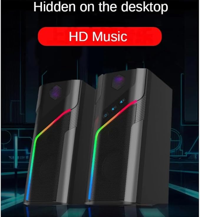 Desktop Computer Speaker Laptop Small Stereo Audio Multimedia Subwoofer Pair