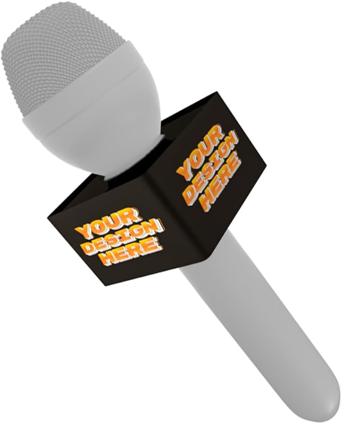 Custom Microphone Logo Box Compatible with RE50/B mic Personalize Omnidirectional Dynamic Microphone Flag (Black Square)