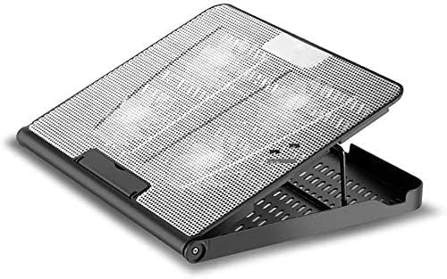Laptop Cooling Pad Gaming 6Fans 15.6inch Laptop Cooler Stand Fan Adjustable Foldable Long StandBlack