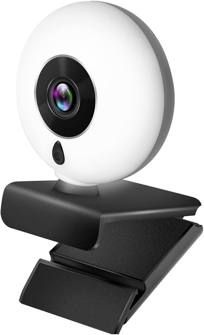 Web Camera Autofocus 1080P Webcam with Ring Light PC Computer Camera Web Camera with Microphone LED Lamp for Streaming Zoom Web Cam for Gaming Video Calling Recording (Color : Type 1)