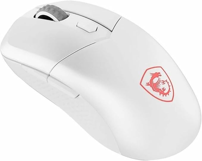 msi Versa 300 Wireless White Gaming Mouse 8000 DPI 30M+ Clicks Kailh Switch Optical Sensor Ergonomic Ambitextrous Hand Design RGB Light