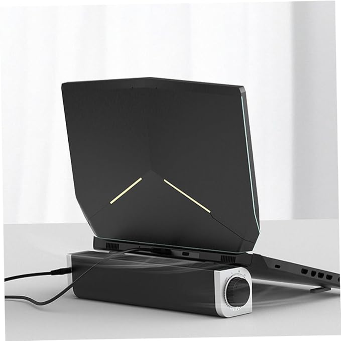 Tofficu USB Laptop Cooler with Adjustable Cooling Fan and Rear Holder Portable Notebook Radiator Stand for Efficient Heat Dissipation Black