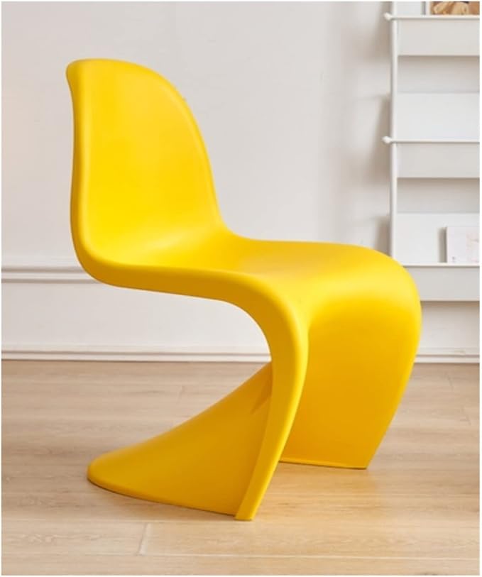 Adjustable Office Computer Chair with Armrest Home Dining Chairs Stackable Plastic Backrest Chair(Yellow)