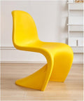 Adjustable Office Computer Chair with Armrest Home Dining Chairs Stackable Plastic Backrest Chair(Yellow)